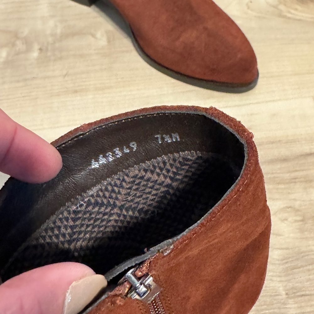 Aquatalia Rich Brown Suede Ankle Booties - Picture 4 of 5